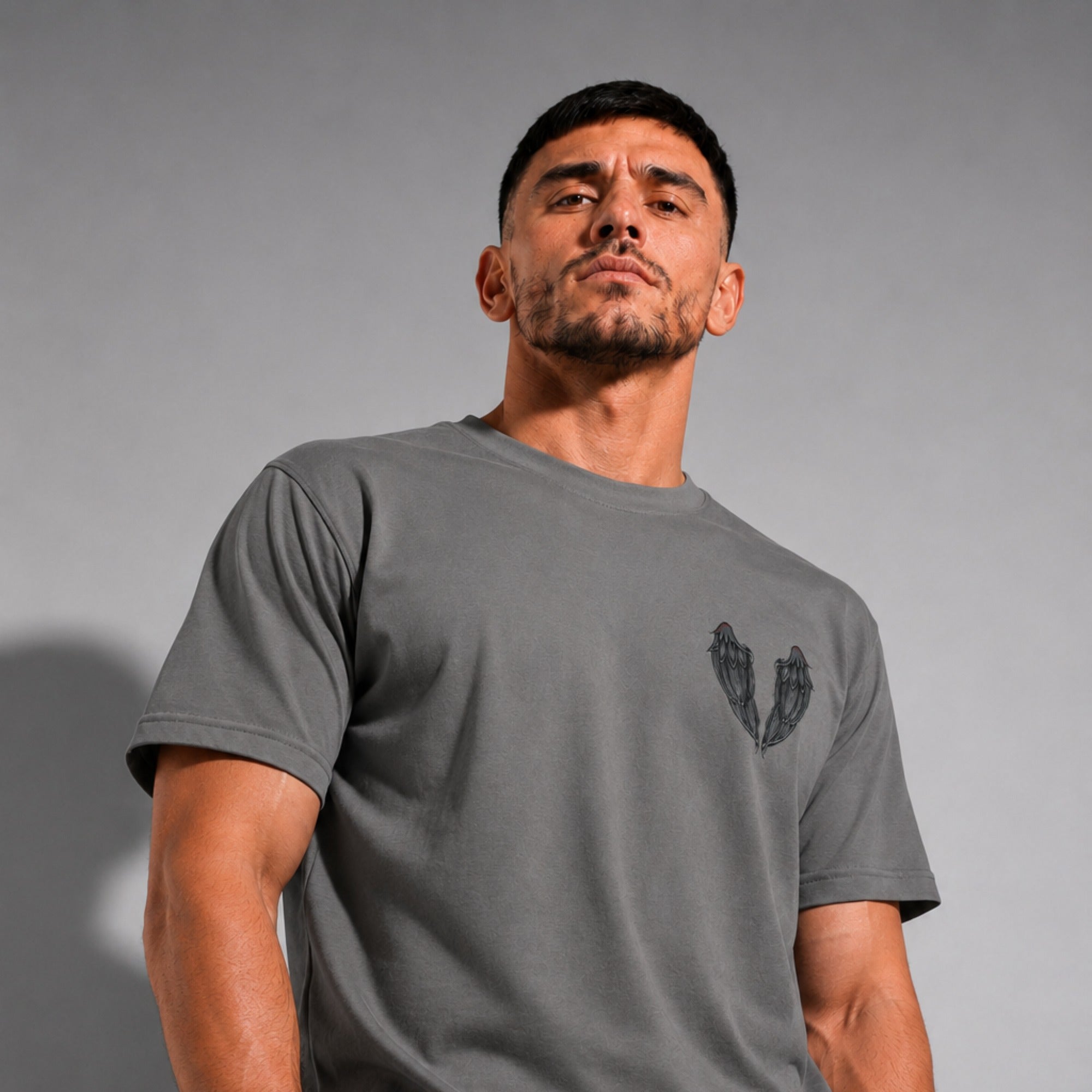 Inked - Wings T-Shirt Charcoal/Red