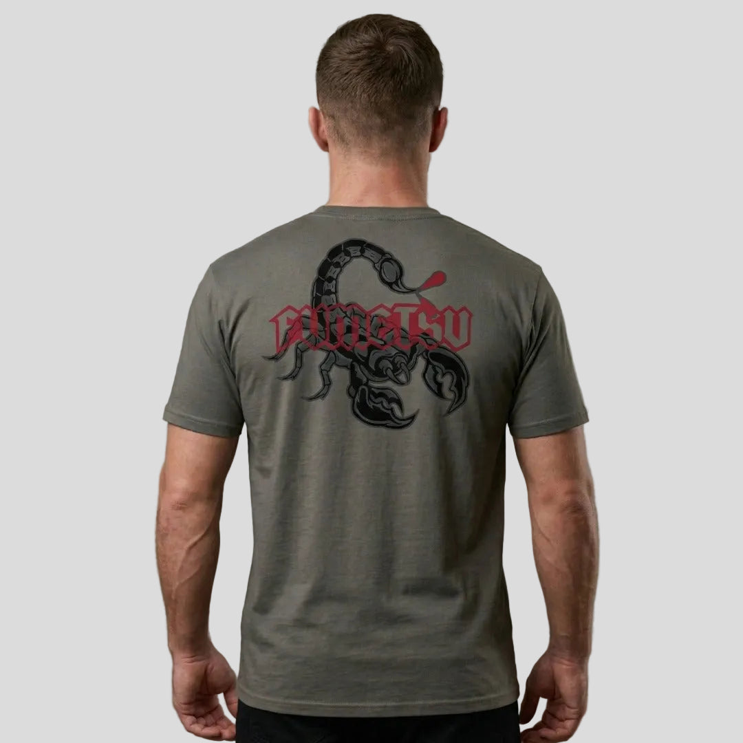 Inked - Scorpion T-Shirt Charcoal/Red Lifestyle 2