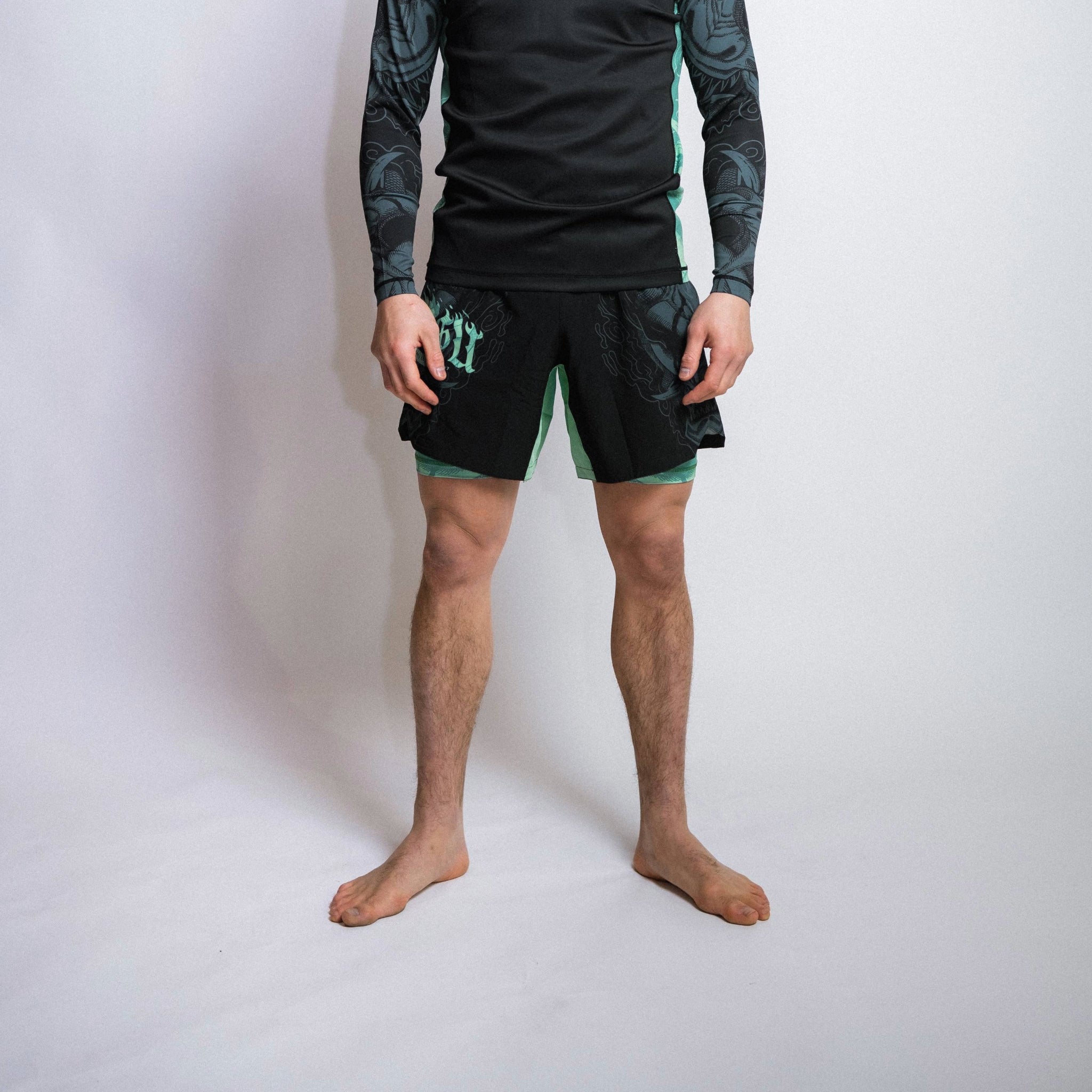 Oni Dual Layer Shorts Black/Blue/Mint Lifestyle