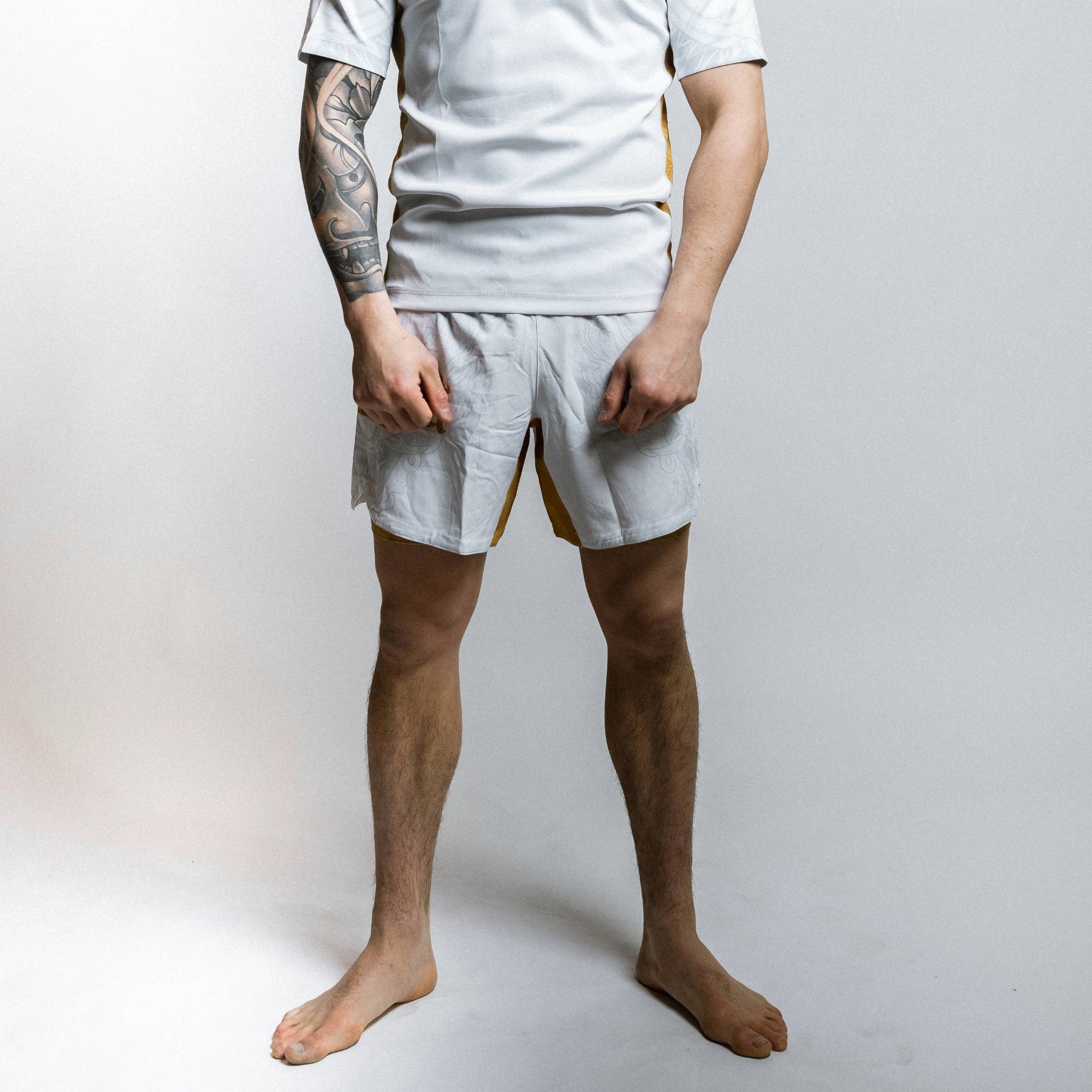 Oni Dual Layer Shorts White/Gold/Grey Photo Shoot