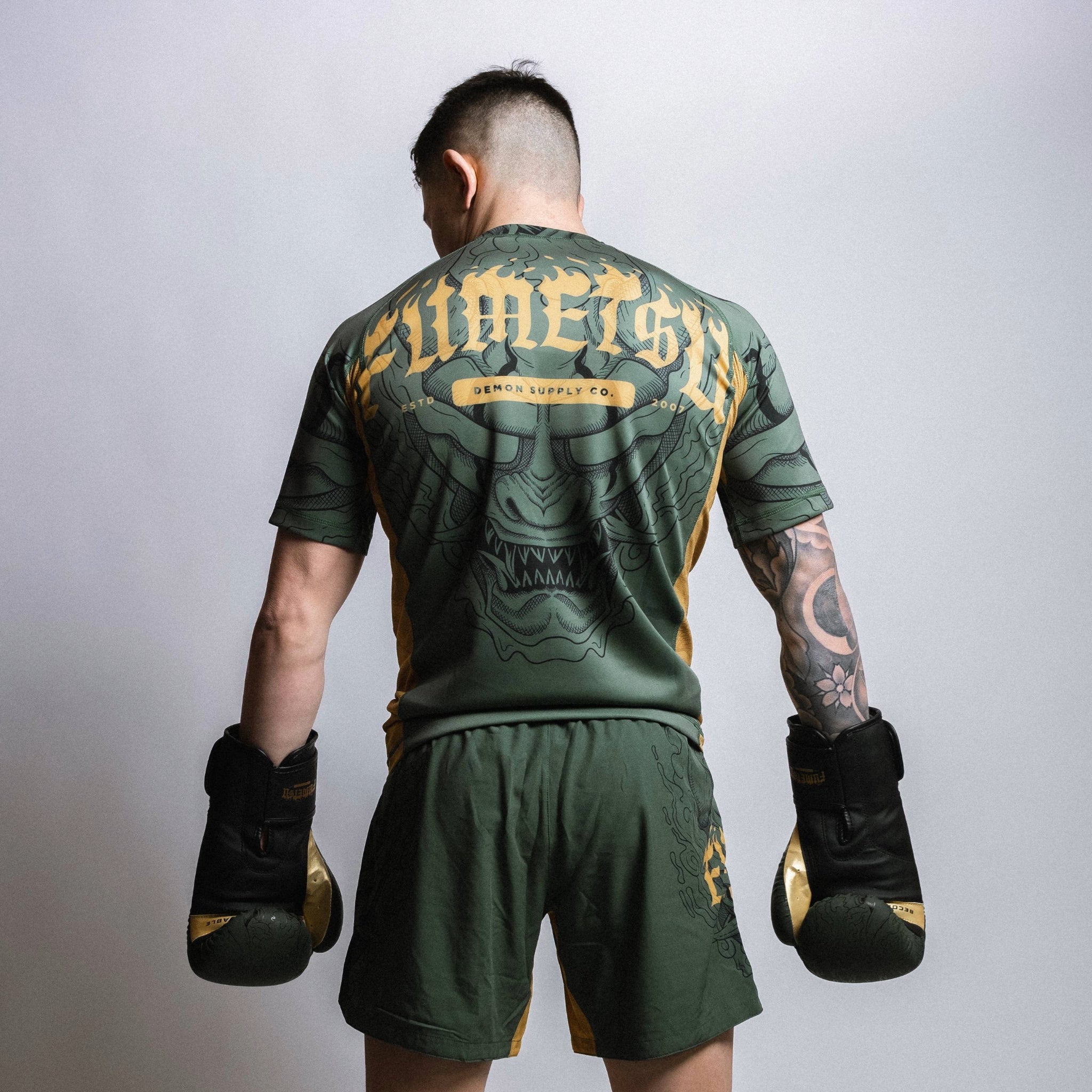 Oni Short Sleeve Rash Guard Khaki/Gold/Black