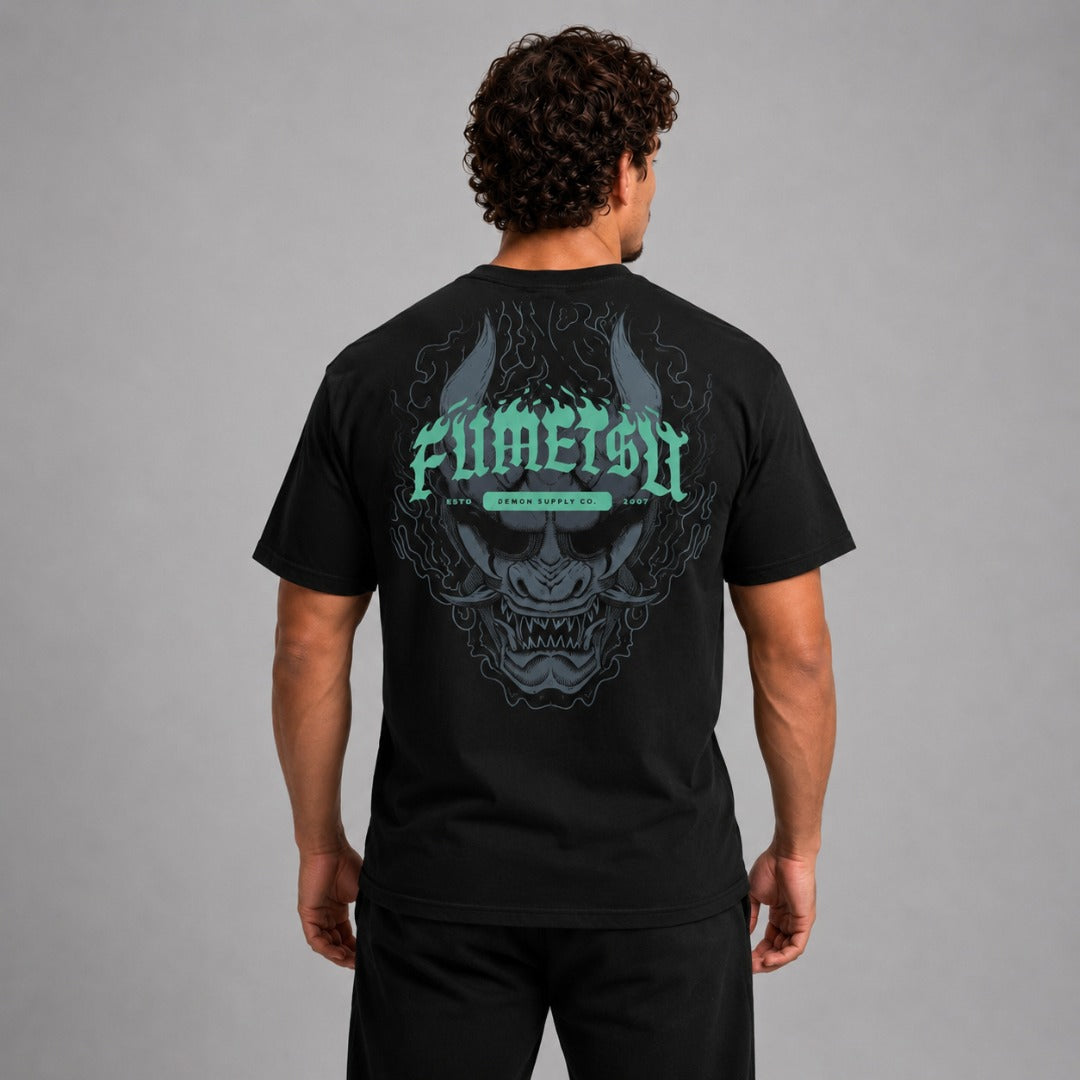 Oni Demon T-Shirt Black/Blue