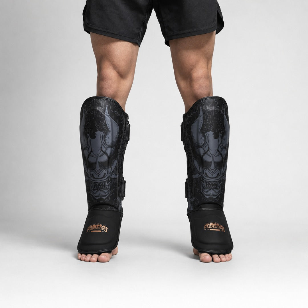 Oni Shin Guards Black/Grey/Bronze Lifestyle 1