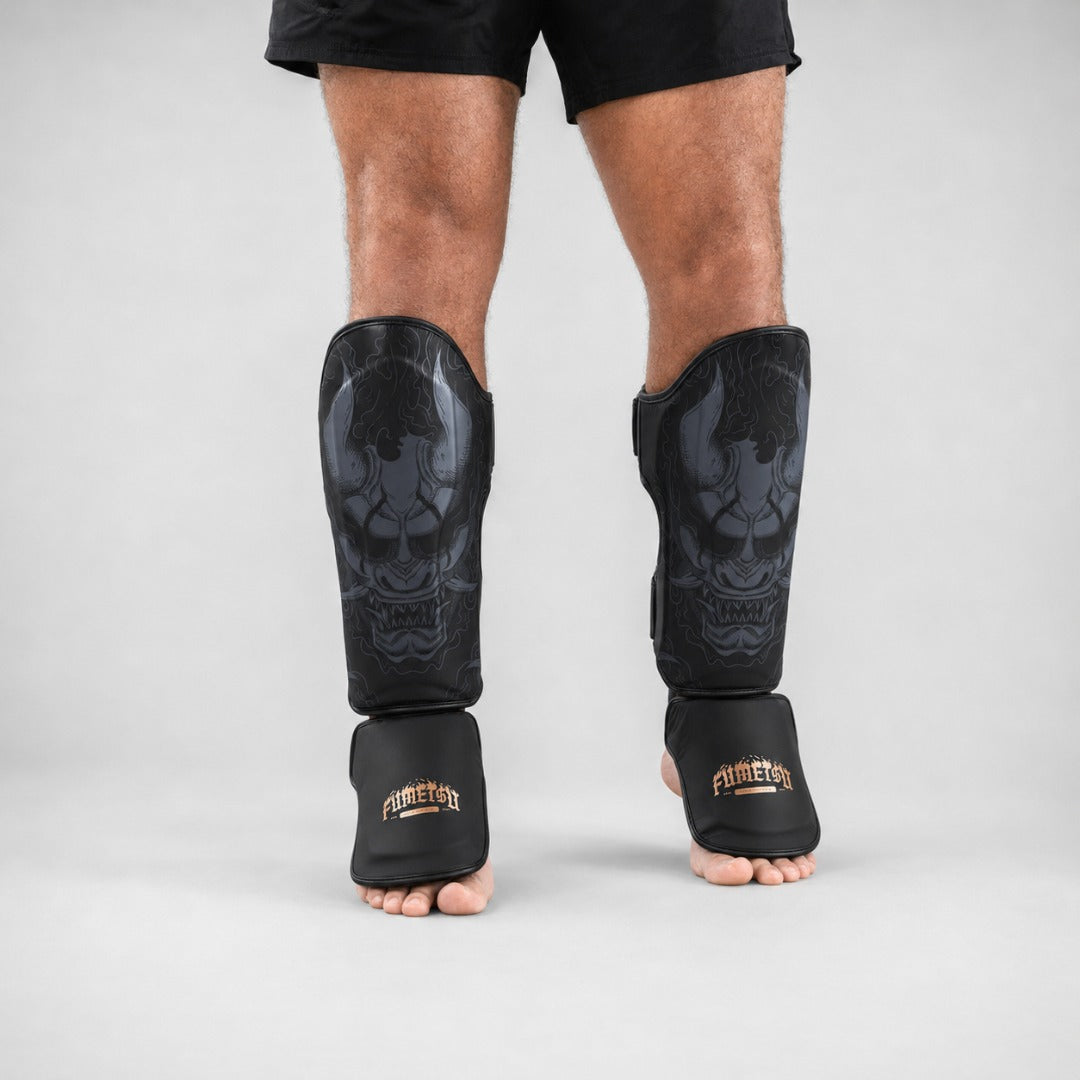 Oni Shin Guards Black/Grey/Bronze Lifestyle 2