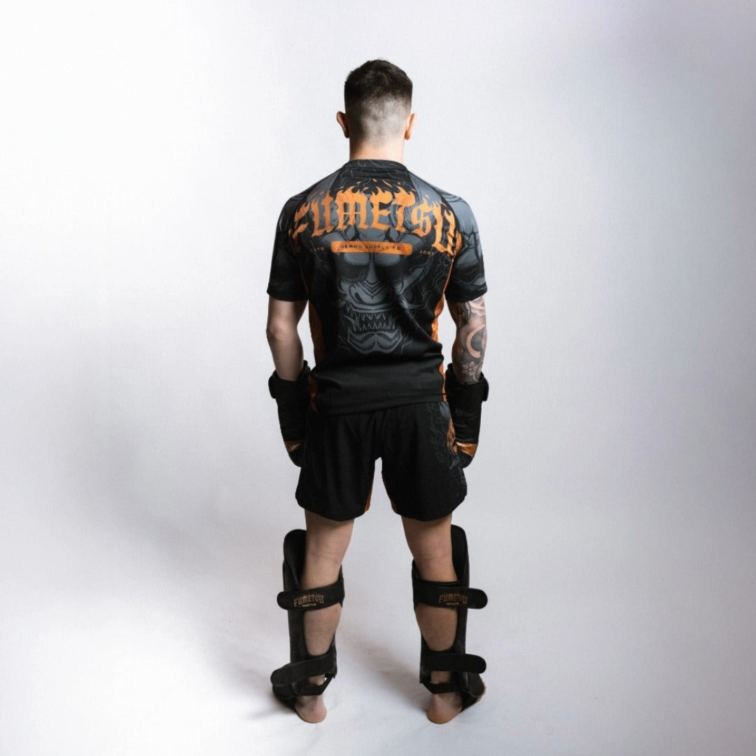 Oni Shin Guards Black/Grey/Bronze Lifestyle 5