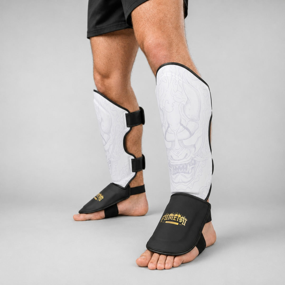 Oni Shin Guards White/Black/Gold Lifestyle 1
