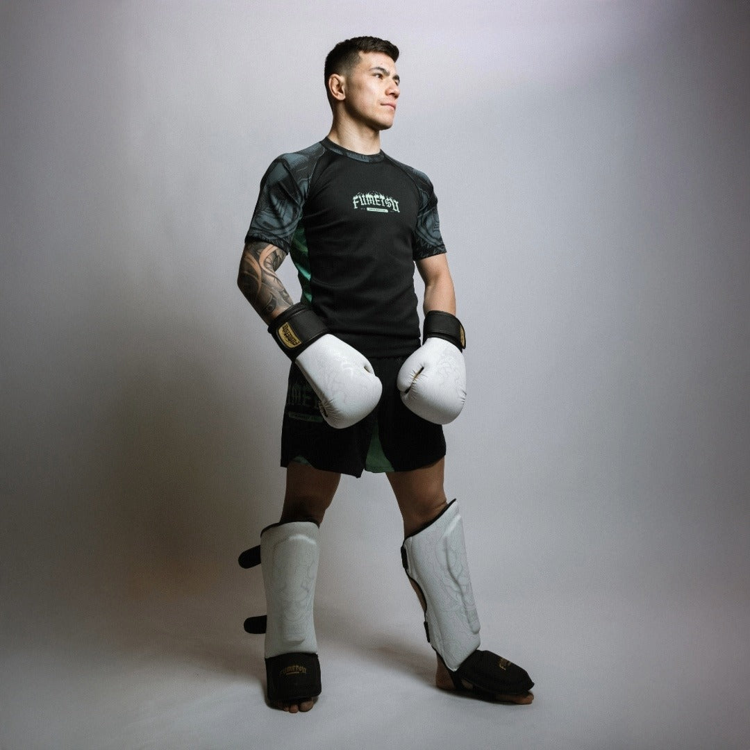 Oni Shin Guards White/Black/Gold Lifestyle 5