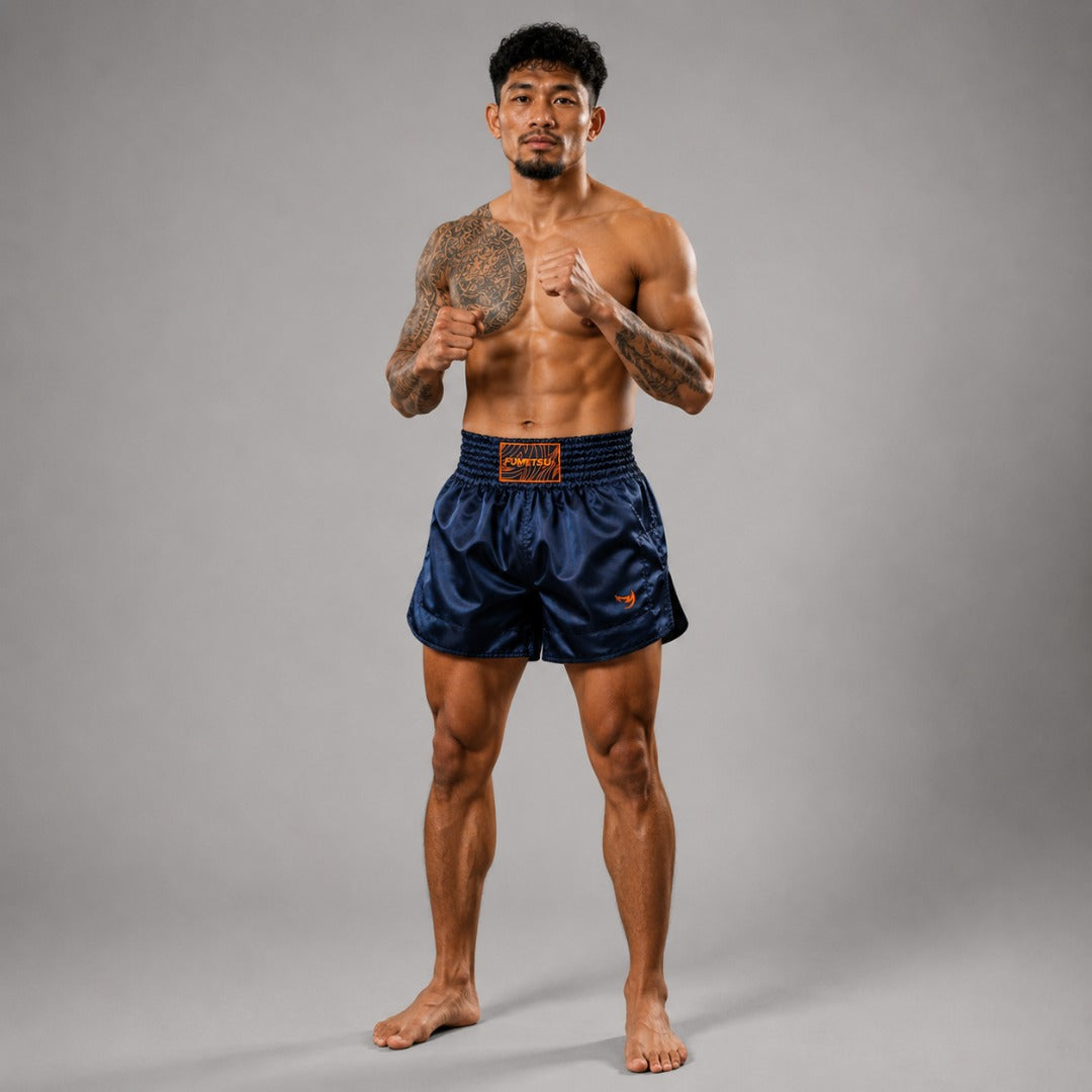 Marineblaue Origins Muay Thai Shorts