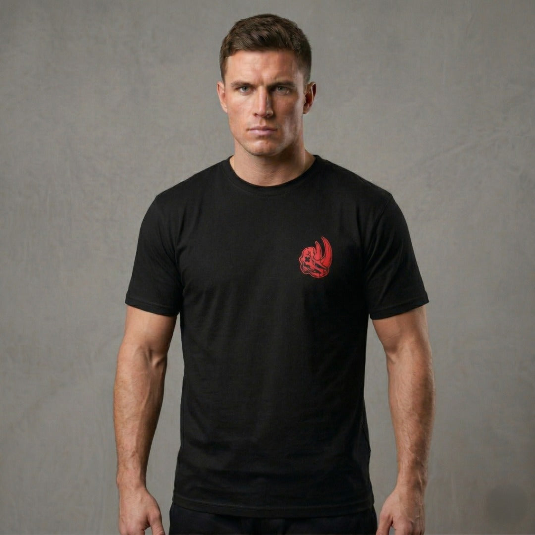 Rhino T-Shirt Black/Red Lifestyle