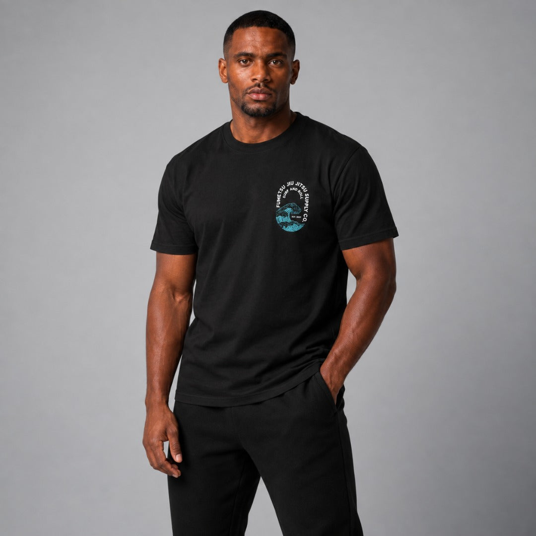 Surf and Roll T-Shirt Black