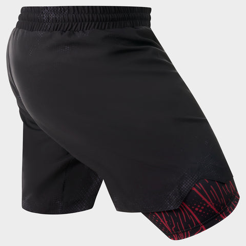 Black/Red Berserker Dual Layer Fight Shorts