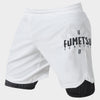 Weiß/schwarze Berserker Dual Layer Kampfshorts