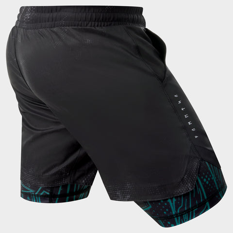 Black/Green Berserker Dual Layer Training Shorts