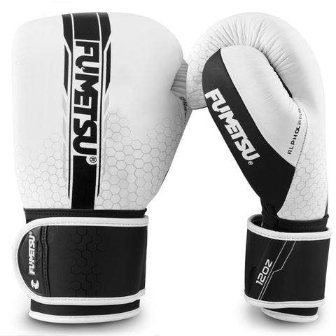 Alpha Pro Boxing Gloves White-Black