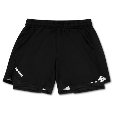 Dual Layer Training Shorts Black-Black