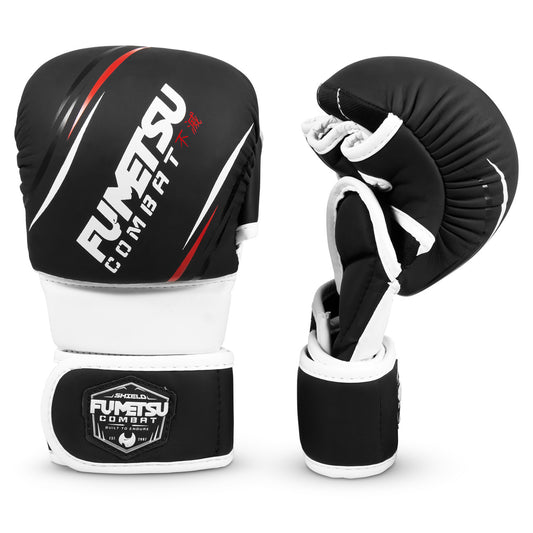 Shield MMA Sparring Gloves Black-White-Red